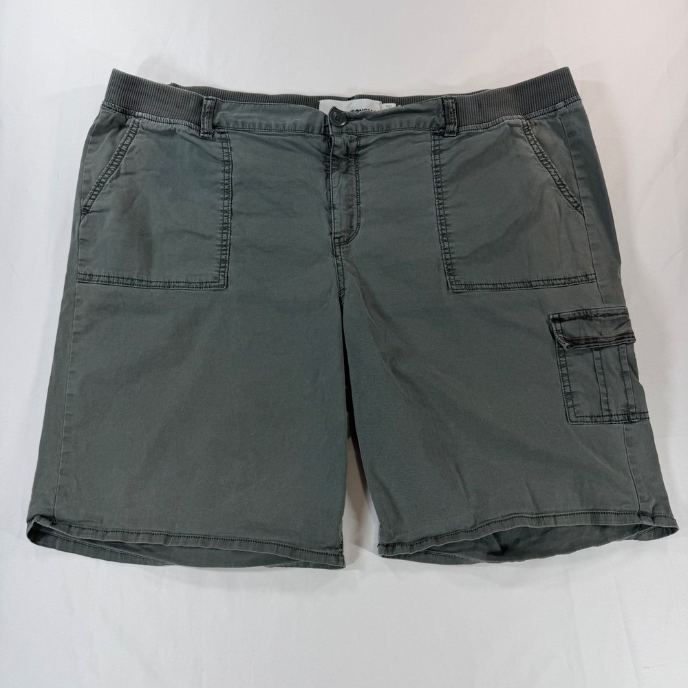Sonoma Goods For Life Womens 20W Gray Cargo Shorts Elastic Waist Cotton Stretch
